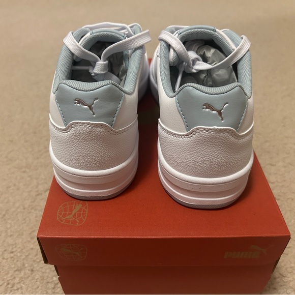 Puma Court Classy Sneakers White/Blue Size 9 - Picture 3 of 5